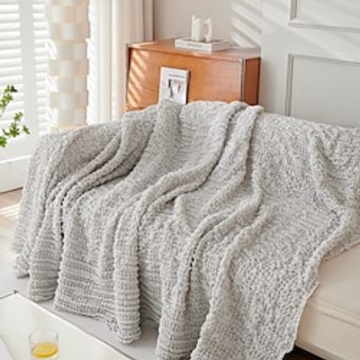 Seersucker Throw Blanket Couch Sofa Cover Slipcover, Soft Cozy Throw Blankets Thicken Warm Decorative Farmhouse Throw Blanket for Home Decor, Bed, Sofa,Chair and Living Room miniinthebox