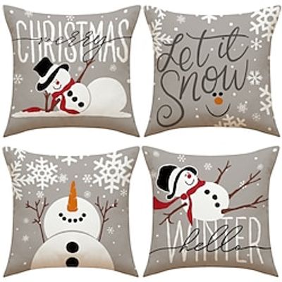 Christmas Snowman Pillow Cover 1PC Decorative Xmas Toss Pillows Throw Pillow Covers Soft Pillowcase for Bedroom Livingroom Sofa Couch Chair Bench Lightinthebox