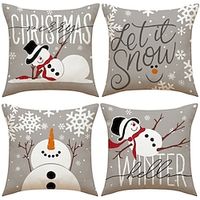 Christmas Snowman Pillow Cover 1PC Decorative Xmas Toss Pillows Throw Pillow Covers Soft Pillowcase for Bedroom Livingroom Sofa Couch Chair Bench Lightinthebox - thumbnail