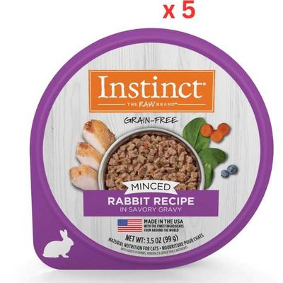 Instinct Minced Cups Real Rabbit Recipe Wet Cat Food (3.5Oz) (Pack of 5) Instinct Minced Cups Real Rabbit Recipe Wet Cat Food (3.5Oz) (Pack of 5)