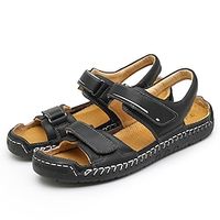 Men's Sandals Flat Sandals Casual Athletic Walking Shoes Cowhide Breathable Booties  Ankle Boots Light Brown Dark Brown Black Summer Lightinthebox - thumbnail