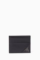Metal Logo Card Holder in Saffiano Leather - thumbnail