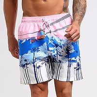 Men's Swim Shorts Swim Trunks Quick Dry Lightweight Board Shorts Bathing Suit Mesh Lining Drawstring with Pockets Swimming Surfing Beach Water Sports Printed Summer Lightinthebox - thumbnail