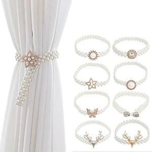 Tiebacks for Curtains Curtain Tiebacks White Beed Animal Head Curtain Buckle Clips with High-Elastic Spring Wire for Nusery Home Office Decoration Lightinthebox