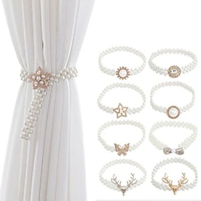 Tiebacks for Curtains Curtain Tiebacks White Beed Animal Head Curtain Buckle Clips with High-Elastic Spring Wire for Nusery Home Office Decoration Lightinthebox