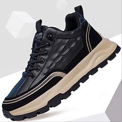 Men's Sneakers Leatherette Loafers Casual Daily PU Waterproof Lace-up Black Coffee Summer Spring Lightinthebox