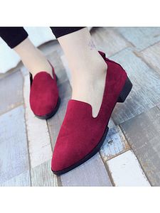 Plain Flat Velvet Point Toe Date Comfort Flats