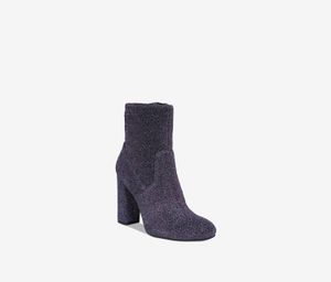 Womens Carinda Satin Ankle Booties  Blue Combo
