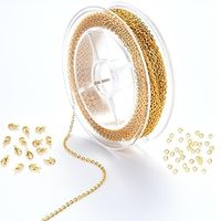 Gold Chain for Jewelry Making, Thin Dainty Cable Chain with 20 Lobster Clasp 50 Jump Rings for Necklace Bracelet Making Bulk Gold Plated Brass Chain Spool for Craft DIY Jewelry Making Lightinthebox - thumbnail