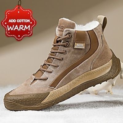 Men's Boots Retro Walking Casual Daily Faux Leather Comfortable Booties / Ankle Boots Loafer Black khaki Spring Fall miniinthebox