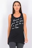 Womens Graphic Print Sleeveless Top  Black - thumbnail