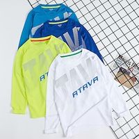 Kids Boys Quick-drying T shirt Tee Letter Long Sleeve Crewneck Children Top School Cool Daily Spring Fall T10 Cailan 7-13 Years Lightinthebox - thumbnail