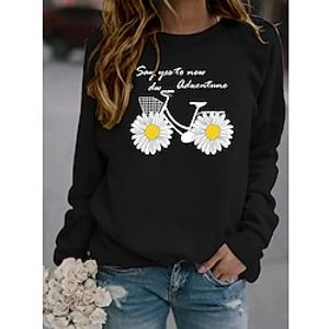 Women's Sweatshirt Casual Green Black Yellow Graphic Casual Round Neck Long Sleeve S M L XL 2XL Lightinthebox