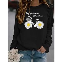 Women's Sweatshirt Casual Green Black Yellow Graphic Casual Round Neck Long Sleeve S M L XL 2XL Lightinthebox - thumbnail