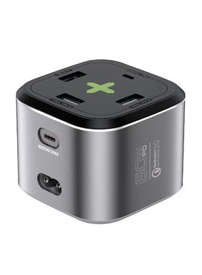 Promate PowerCube-PD80 Multi-Port Hub USB-C Charging Station, Grey