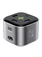 Promate PowerCube-PD80 Multi-Port Hub USB-C Charging Station, Grey - thumbnail