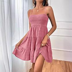 Women's Spaghetti Strap Midi Dress Sleeveless Summer Spring Lightinthebox