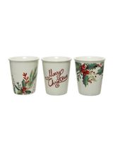 Homesmiths Christmas Mug Porcelain Set of 3, 7.8cm