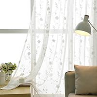 One Panel Korean Pastoral Style Linen And Cotton Embroidered Gauze Curtain Living Room Bedroom Dining Room Study Semi Transparent Gauze Curtain Lightinthebox