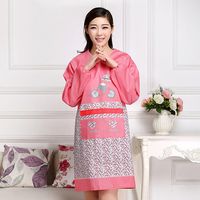 Fashion Long Sleeves Apron Cooking Kitchen Restaurant Waterproof Oil-proof Clothing