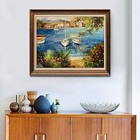 Handmade Oil Paintings Canvas Wall Art Decoration Impression Mediterranean Architectural Landscape for Home Decor Rolled Frameless Unstretched Painting miniinthebox - thumbnail