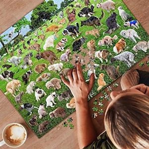 1000 Piece Puzzle, 101 Pooping Puppies, Dogs Pooping Puzzle, Interesting Puzzles for Stress Relief, Funny Children and Adults Lightinthebox