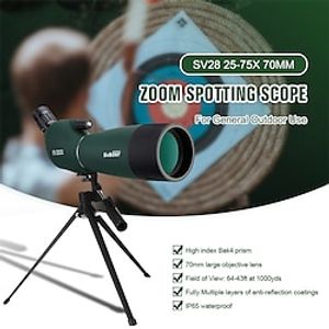 SVBONY SV28 Spotting Scopes with Tripod 25-75x70 Waterproof Range Shooting Scope Compact Zoom for Bird Watching Target Shooting and Hunting miniinthebox