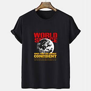 Men's Unisex Tee T shirt Hot Stamping Graphic Prints Moon Letter Short Sleeve Casual Tops 100% Cotton Basic Fashion Designer Comfortable White Black Gray miniinthebox