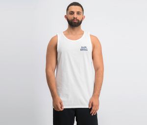 Mens Graphic Pullover Tank  White