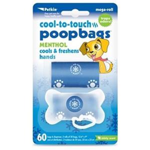 Petkin Cool-To-Touch Poopbags - 60 Count with Dispenser