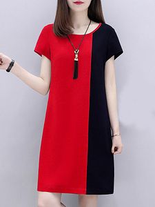 Round Neck Color Block Shift Dress