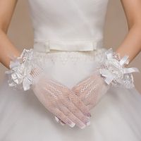 Polyester Wrist Length Glove Flower Style  Gloves With Pure Color Wedding  Party Glove Lightinthebox - thumbnail