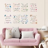 8pcs Wall Sticker Colorful Butterfly Lnspirational English Proverbs Living Room Dining Room Bedroom sofa Children's Room Background Home Decoration Can Be Removed Wall Stickers Lightinthebox - thumbnail