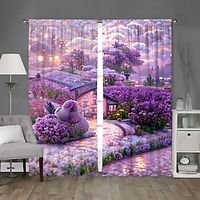 Blackout Curtain Drapes Farmhouse GrommetEyelet Curtain Panels For Living Room Bedroom Door Kitchen Balcony Window Treatments Thermal Insulated Room Darkening Lightinthebox - thumbnail