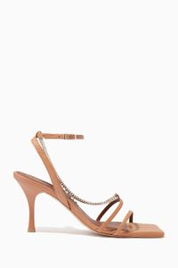 Straps Chain Sandal in Leather