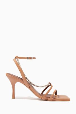 Straps Chain Sandal in Leather