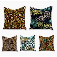 Animal Print Leopard Cow Double Side Cushion Cover 5PC Soft Decorative Square Throw Pillow Cover Cushion Case Pillowcase for Bedroom Livingroom Superior Quality Machine Washable Indoor Cushion for Sofa Couch Bed Chair miniinthebox - thumbnail