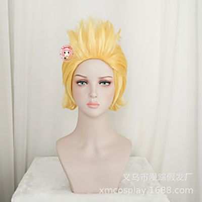 Cosplay Costume Wig Synthetic Wig Banri Watanuki Cosplay My Hero Academy Battle For All / Boku no Hero Academia Curly Halloween Asymmetrical Wig Short Blonde Synthetic Hair 10 inch Women's Best miniinthebox