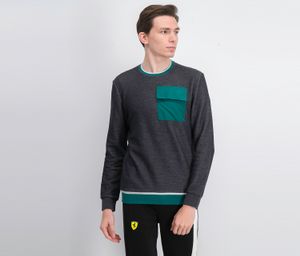 Mens Utility Pocket Crewneck Sweatshirt  Heather Onyx