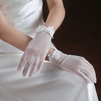 Tulle Wrist Length Glove Elegant  Simple Style With Pure Color Wedding  Party Glove Lightinthebox - thumbnail