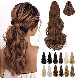 Ponytail Extension Claw Long Curly Wavy Clip in Natural Looking Synthetic Hair Extension Ponytail Hairpiece for Women Light Brown Lightinthebox