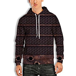 Men's Pullover Hoodie Sweatshirt Graphic 3D Print Hooded Daily 3D Print Basic Casual Hoodies Sweatshirts  Long Sleeve Brown miniinthebox
