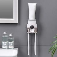 Wall-mounted Automatic Toothpaste Dispenser, Toothbrush Hanger , Bathroom Organizers  Storage Lightinthebox - thumbnail