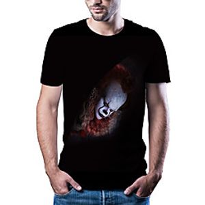 Men's T shirt Other Prints Graphic Portrait Human Print Short Sleeve Daily Tops Cotton Simple Comfortable Black miniinthebox