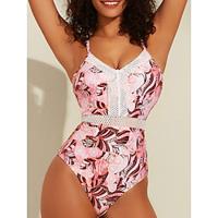 Lace Trim Floral Triangle Swimsuit Lightinthebox