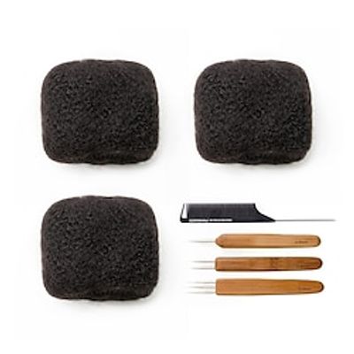 Tight Afro Kinky Bulk 100  Human Hair for Draedlock Extensions Repair Locs Twists and Braids 3 BundlesPackage Without Crochet Hook and Comb Lightinthebox