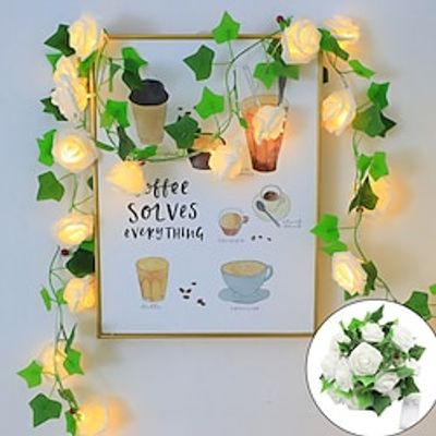 LED Rose Flower Rattan String Lights 1.5M10LED/3M20 Leaf String Lights Atmosphere String Lights For Home Bedroom Party Holiday Wedding Patio Yard Decoration Gift Lightinthebox