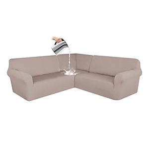 Corner Sectional Couch Covers L-Shaped Sofa Slipcover Set Super Soft Jacquard Stretch U Shaped Sectional Cover for Dogs Water Repellent Non-Slip L Shape Furniture Protector Lightinthebox