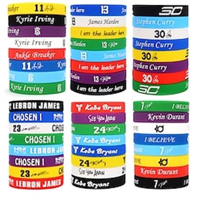 8 Pcs Sports Band Kobe James Owen Durant Silicone Band Harden Fan Supplies Basketball Band super bowl Lightinthebox
