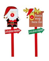 Homesmiths Christmas 1 Meter Wooden Garden Stake Assorted 1 Piece